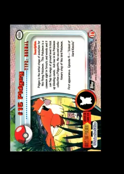 Pidgey : 1999 Topps Pokemon TV Animation Black Logo Card #16 + Fast FREE Ship - Image 2