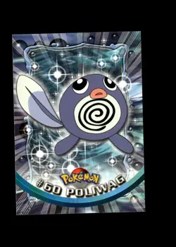 Poliwag : 1999 Topps Pokemon TV Animation Black Logo Card #60 + Fast FREE Ship - Image 1