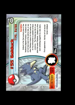 Golduck : 1999 Topps Pokemon TV Animation Black Logo Card #55 + Fast FREE Ship - Image 2