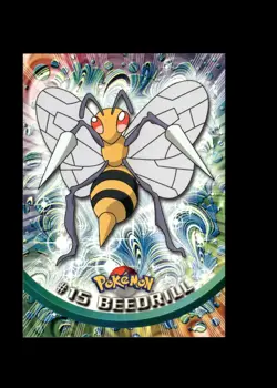 Beedrill : 1999 Topps Pokemon TV Animation Black Logo Card #15 + Fast FREE Ship - Image 1