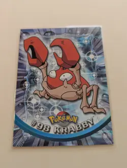 1999 TOPPS POKEMON TV ANIMATION BASE CARD - # 98 KRABBY WITH BLUE LOGO - Image 1