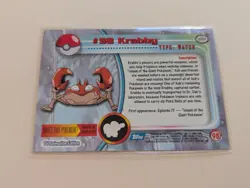 1999 TOPPS POKEMON TV ANIMATION BASE CARD - # 98 KRABBY WITH BLUE LOGO - Image 2