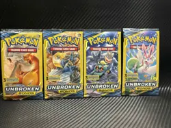 🔥Pokemon Sun & Moon Unbroken Bonds 3 Card Mini Booster Pack 4 Packs Art Set🔥 - Image 1