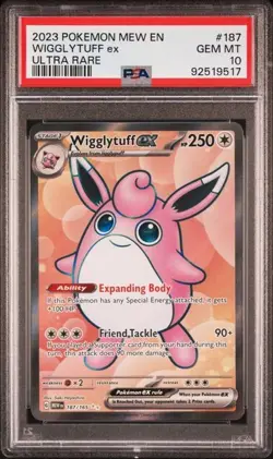 Pokemon 151 #187/165 Wigglytuff ex Full Art Ultra Rare - PSA 10 Gem Mint - Image 1