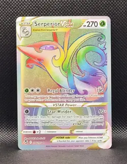 Serperior VSTAR 196/195 Silver Tempest Secret Rare Pokemon TCG NM + Card Saver - Image 1