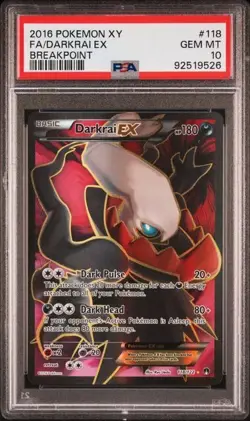 2016 Pokemon XY BreakPoint #118 Full Art Darkrai EX Holo PSA 10 GEM MINT - Image 1