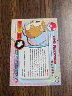 #20 Raticate - Pokemon Topps Card - Green Logo - Image 2