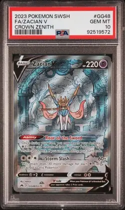 2023 PSA 10 Pokemon Crown Zenith Zacian V Full Art GG48/GG70 Card Gem Mint - Image 1