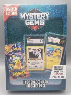 Pokemon TCG Limited Edition Mystery Gems-1 CGC Graded Card+1 Booster - Image 1