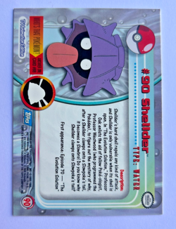 Shellder #90 Topps Blue Label TV Animation 1999 Non-Holo Pokemon Card LP - Image 2