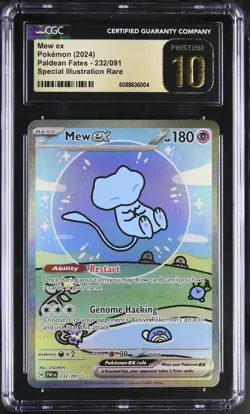 (PSA) CGC 10 Pristine Mew ex Paldean Fates SIR Full Alt Art Pokemon Card #232 - Image 1
