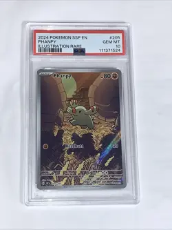 2024 Pokemon SSP Phanpy Illustration Rare PSA 10 Gem MT Card - Image 1