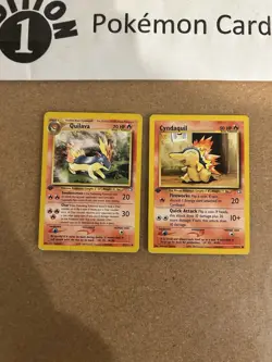 Quilava + Cyndaquil 1st Edition Pokemon Card Lot Vintage WOTC - Image 1