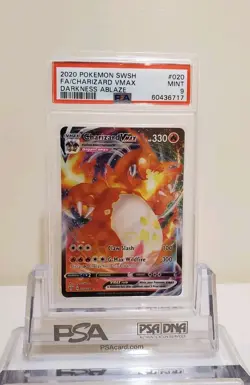 Pokemon Darkness Ablaze Charizard VMAX Full Art Ultra Rare Card 20/189 PSA 9 - Image 1