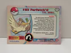 Farfetch'd #83 - BLUE LOGO - Topps TV Animation Series 1 - POKEMON CARD - LP - Image 2