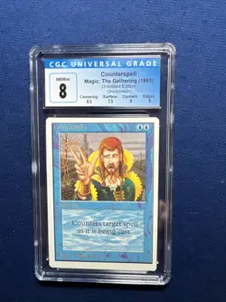 MTG Unlimited Counterspell CGC 8 NM/Mint (9 corners and edges) 1993 - Image 1
