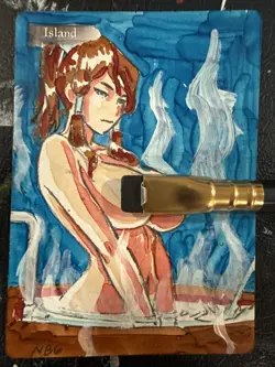 MTG Altered Art Anime Korra Avatar Hand drawn - Image 1