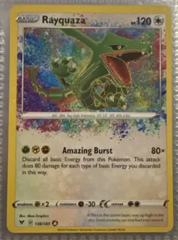 Rayquaza Amazing Rare 138/185 Vivid Voltage Pokemon Card Holo NM/M 2020 - Image 1