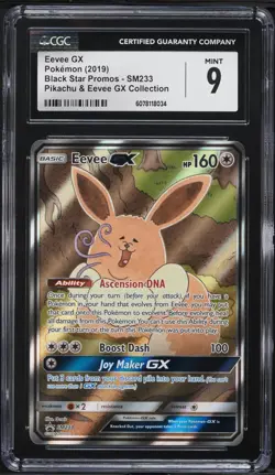 CGC 9 Eevee GX Full Art Black Star Promo 2019 Pokemon Card #SM233 - Image 1