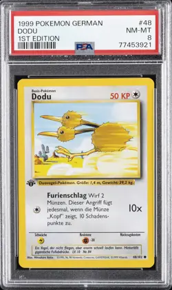 1999 POKEMON GERMAN 1ST EDITION #48 DODU PSA 8 - Image 1