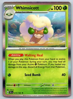 Whimsicott - Temporal Forces TEF 015/162 Holo Rare Pokemon TCG Card - Image 1