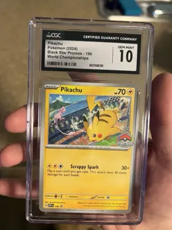 CGC 10 Pokemon Pikachu 2024 World Championships Promo - SVP: 190 Gem Mint PSA - Image 3