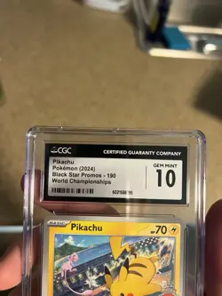 CGC 10 Pokemon Pikachu 2024 World Championships Promo - SVP: 190 Gem Mint PSA - Image 4