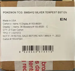 6x SWSH Silver Tempest SEALED Booster Boxes (CASE of Pokemon Cards) FIRST PRINT - Image 1