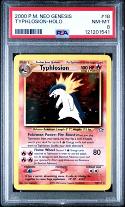 2000 POKEMON NEO GENESIS #18 TYPHLOSION-HOLO PSA 8 - Image 1