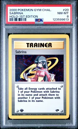 Sabrina 20/132 Pokemon Gym Challange 1st Edition Holo Rare PSA 8 NM-MT - Image 1