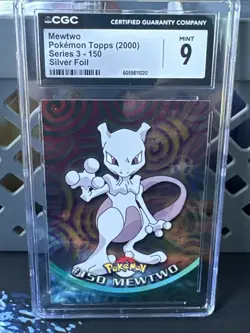 Pokemon Topps 2000 Mewtwo #150 Series 3 Silver Foil CGC 9 Mint - Image 1