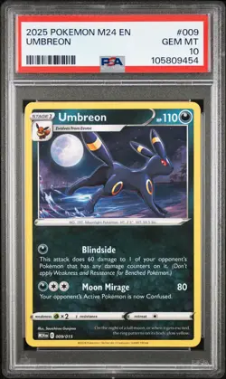 2025 POKEMON M24 EN-MCDONALD'S COLLECTION #009 UMBREON PSA 10 - Image 1