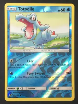 Pokemon TCG Totodile 22/70 Reverse Holo Common Dragon Majesty LP - Image 1