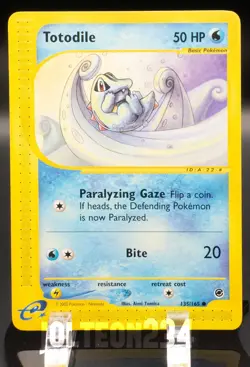 Pokemon TCG Card - Totodile 135/165 Expedition Base Set Common Vintage E-Reader - Image 1
