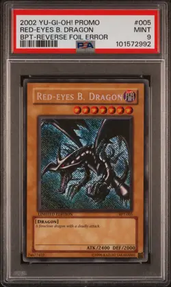 PSA 9 MINT Red-Eyes B. Dragon BPT-005 Reverse Foil Error *2992 YUGIOH - Image 1