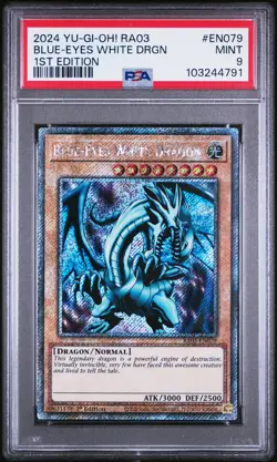 2024 YU-GI-OH! RA03-QUARTER CENTURY BONANZA 1ST ED BLUE-EYES WHITE DRAGON PSA 9 - Image 1
