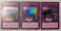 Yu-Gi-Oh! Imperial Iron Wall (x3), Ultra Rare, 1st Edition, LCJW, NM - Image 1