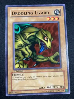 Yu-Gi-Oh! Drooling Lizard - LOB-115 - 1st Edition - NA English - LP - Glossy - Image 1