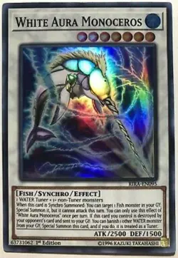 YuGiOh! White Aura Monoceros - RIRA-EN095 - Super Rare 1st Ed Mint/NM English X1 - Image 1