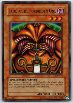 Exodia the Forbidden One - Ultra Rare HP Light Play LOB-124 Original Print - Image 1