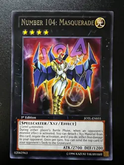 Number 104: Masquerade JOTL-EN055 Rare 1st Edition Near Mint Yugioh - Image 1