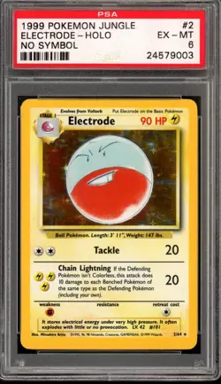 1999 Pokemon Jungle No Symbol Electrode Holo #2 PSA 6 Ex-Mt - Image 1
