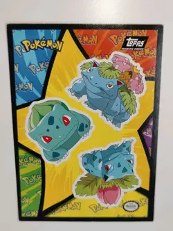 Topps 1999 Pokemon The Movie Sticker Insert Card Bulbasaur Ivysaur Venusaur - Image 1