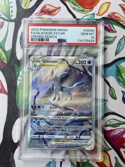 Glaceon Vstar GG40/GG70 Full Art Crown Zenith Pokemon Card PSA 10 GEM MINT - Image 1