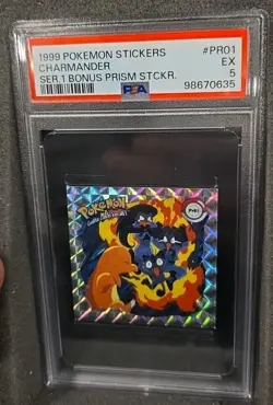 POKEMON CARD CHARMANDER PR01 PRISM STICKER SERIES 1 #PR01 GRADED PSA 5 VINTAGE - Image 1