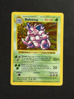 Nidoking 11/102 SHADOWLESS - Base Set Holo Pokemon Card Vintage 1999 WOTC PL - Image 1