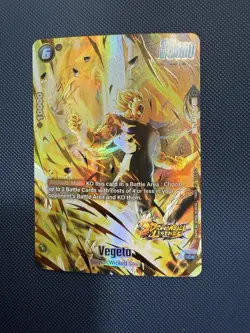 Dragon Ball Z Vegeta Saiyan/ Wicked Soul Gold Foil Card Super Card Game - Image 1