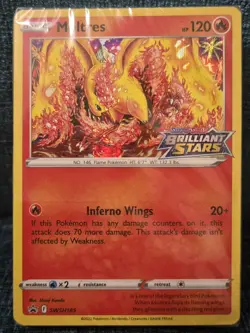 Pokemon SEALED Moltres SWSH185 Brilliant Stars Prerelease Promo Pack!! - Image 1