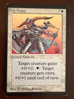 Magic the Gathering Alpha MTG Enchantment Card Holy Armor - Image 1