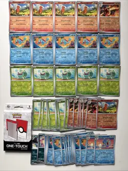 Pokemon TCG Scarlet & Violet 151 Kanto Starter Reverse Holo Lot of 55 Cards - Image 1